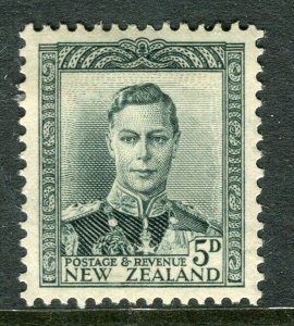 NEW ZEALAND; 1947 early GVI issue Mint hinged 5d. value