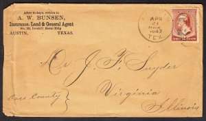 US General Insurance, Land & Grant Agent Advertising Cover (-678) 