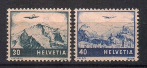 SWITZERLAND AIR POST STAMPS, 1948. Mi.#506-507, MNH