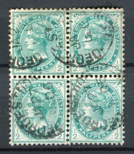 SOUTH AUSTRALIA; 1890s early classic Coat of Arms issue 1/2d. used Block of 4