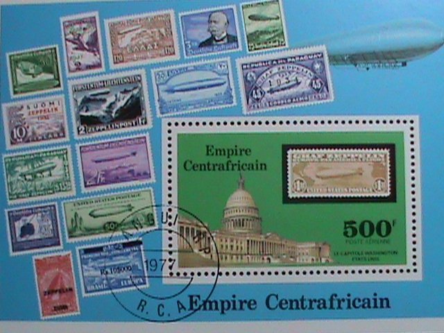 ​CENTRAL AFRICA-1977-CAPITAL-WASHINGTON D.C. STAMPS ON STAMPS-CTO-S/S- VF