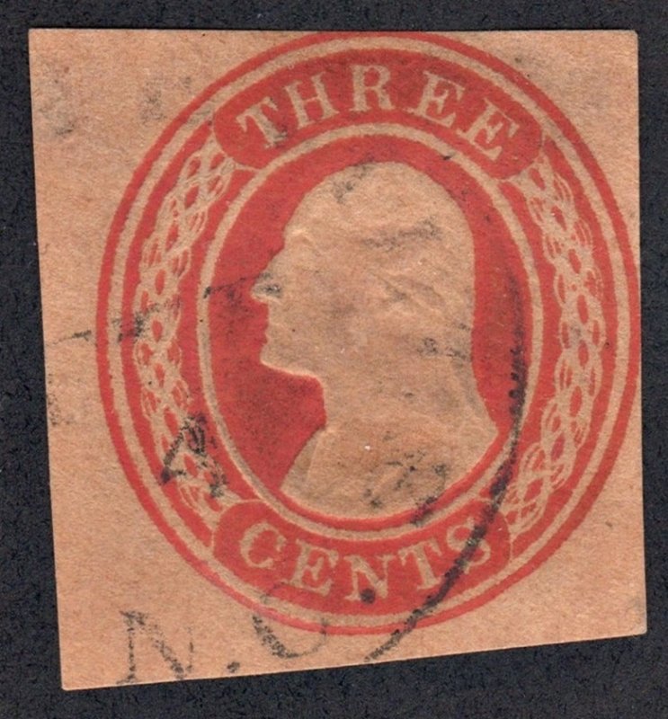 SC#U10 3¢ Washington Cut Square (1854) Used