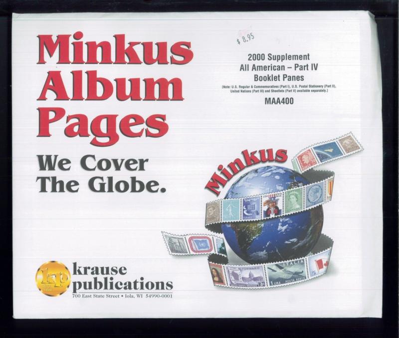 2000 All American Part 4 Booklet Panes Minkus Stamp Album Supplement Pages