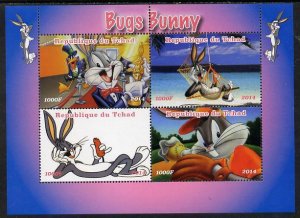 CHAD - 2014 - Bugs Bunny - Perf 4v Sheet #1 - M N H - Private Issue