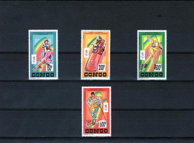 Congo 1992 Albertville Olympics Set (4)  Perf.Mi#1337/0