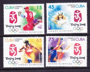 Cuba 4796-99 MNH 2008 Beijing China Summer Olympics Full Set