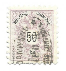 #46 Austria 2 short perfs - CAT $80.00 - Stamp