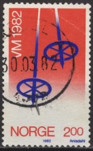 Norway 798 (used, crease) 2k World Skiing Championship: ski poles (1982)