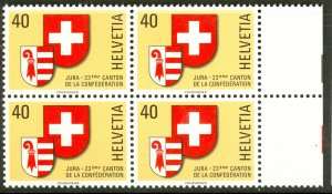 SWITZERLAND 1978 Admission of JURA as Canton Issue Block of 4 Sc 666 MNH