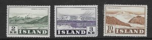 Iceland 302-04  1957 set 3  unused VF