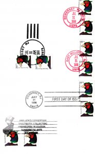 USPS FDC Ceremony Program #3050, 3055 C1 Pheasant AMERICOVER 5 Cancels 1998