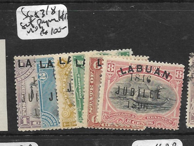 LABUAN (P0204B)  JUBILEE SET SG 83-8 PAPER HINGE REMNANTS MOG