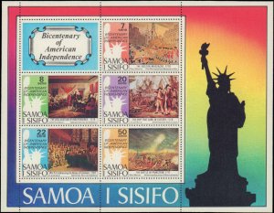 Samoa #428-432a, Complete Set(6), 1976, Americana, Never Hinged