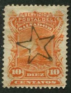 El Salvador SC# 19 Volcano San Miguel 10c Fancy Cancel