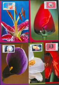 Sweden. Maximum Card 2004. Complete Set. 5 Card.  A Scent Of Love. Flowers