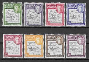 FALKLAND ISLANDS/DEPENDENCIES 1946/49 MNH G1/G8