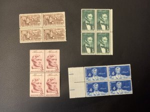 Scott #1113-16, block of 4 1958-59 Lincoln MNH