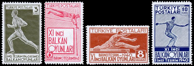 Turkey Scott 855-858 (1940) Mint H VF Complete Set, CV $19.00 C