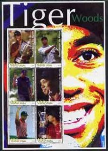 BENIN - 2003 - Tiger Woods - Perf 6v Min Sheet - MNH - Private Issue