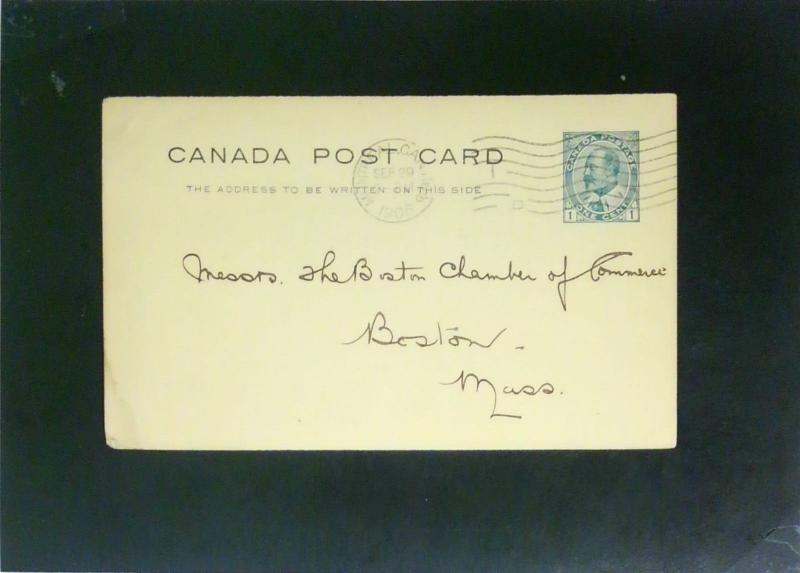 Canada 1906 Postal Card Modreal to Boston (Corner Crease) - Z2529