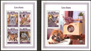 Togo 2017 Domestic Cats sheet + S/S MNH