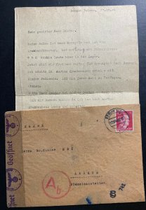 1945 Bergen Belsen Germany Concentration Camp KZ Cover to Aarhus Denmark