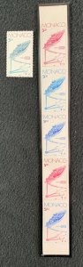 MONACO - Scott 1737 - MNH single and TRIAL COLOR PROOF strip - petroleum topic