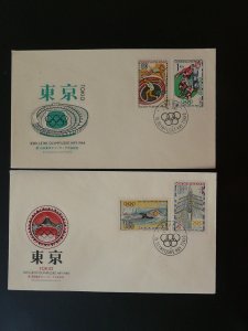 olympics games Tokyo 1964 x2 FDC Czechoslovakia ref 102189