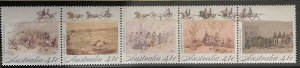 Australia #1181 MNH strip of 5, Australia gold rush, issued 1990