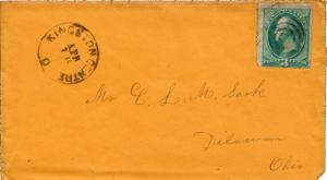 United States Ohio Kingston Centre c1875 target  1851-1893  3c Washington Ban...