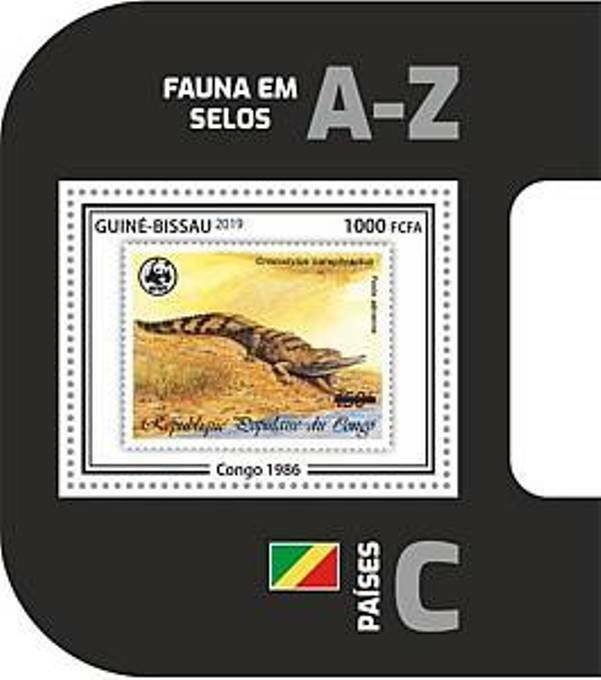 Guinea-Bissau - 2019 WWF Fauna Stamp on Stamp - Souvenir Sheet - GB190403b06