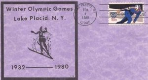 1795 15c 1980 WINTER OLYMPICS - Claude Ries - violet