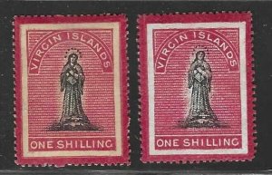 VIRGIN ISLANDS 1867 S.G. 18-19 MINT HINGED