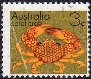 Australia 556 - Used - 3c Coral Crab (1973) (1) +