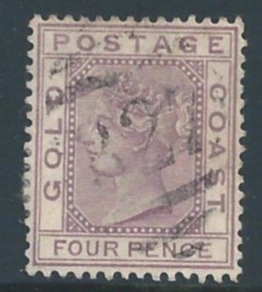 Gold Coast #17 Used 4p Queen Victoria - Wmk. 2 - Dull Violet