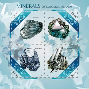 SOLOMON IS. - 2013 - Minerals of the Solomons - Perf 4v Sheet -Mint Never Hinged