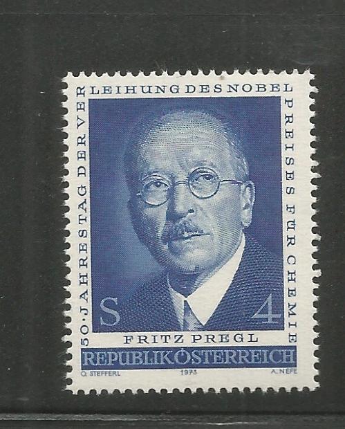 AUSTRIA  978  MNH,  PREGL, NOBEL PRIZE WINNER