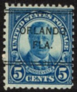 US Stamp #637x243 - Theodore Roosevelt - Regular Issue 1926-34 Precancel
