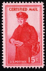 US FA1 MNH VF 15 Cent Mailman Certified Mail