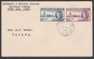 GILBERT & ELLICE IS 1946 Victory set on FDC - Ocean Island cds..............Q254