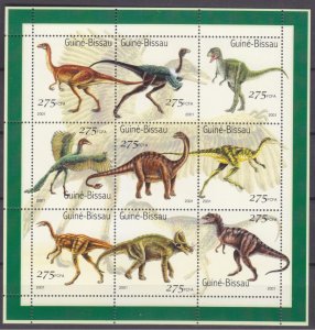 2001 Guinea-Bissau 1554-1562KL Dinosaurs 10,00 €