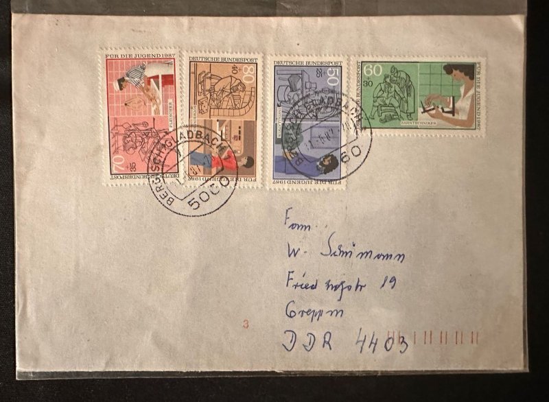 CM) 1987. GERMANY. VARIOUS WORKS. FDC. INTERNAL MAIL. XF