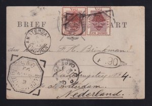 Orange Free State 1892 Postal Card Vrede Bloemfontein to Netherlands