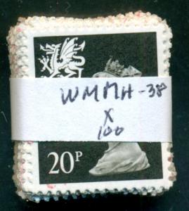 GREAT BRITAIN WALES SG-W52, SCOTT # WMMH-38, USED, 100 STAMPS, GREAT PRICE!