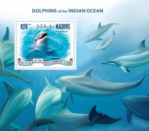 MALDIVES 2013 SHEET DOLPHINS MARINE LIFE mld13105b