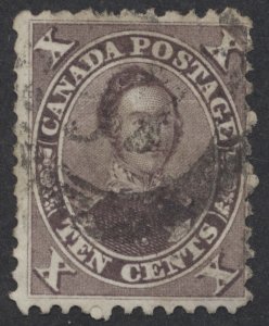 Canada #17 10c Prince Consort Perf 11.75 Used Fine Small Corner Thin 4-Ring 37?