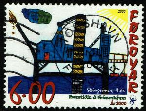 Faroe Islands #381  Used - Art Children's Stamp Design Contest (2000)