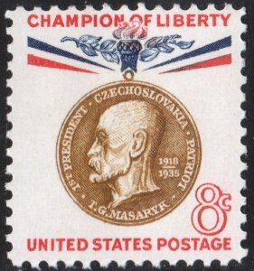 SC#1148 8¢ Champion of Liberty: Thomas G. Masaryk (1960) MNH
