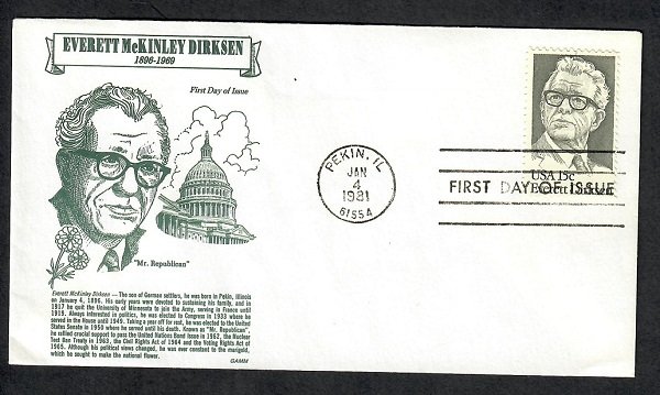 1874 Everett Dirksen Unaddressed GAMM FDC