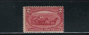 US #286 1898 TRANS-MISSISSIPPI ISSUE- 2 CENT (COPPER RED ) MINT NEVER HINGED